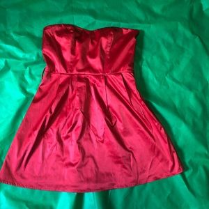 Candy Apple Red Mini Strapless Dress